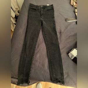 Abercrombie Ulta high rise black wash jeans
